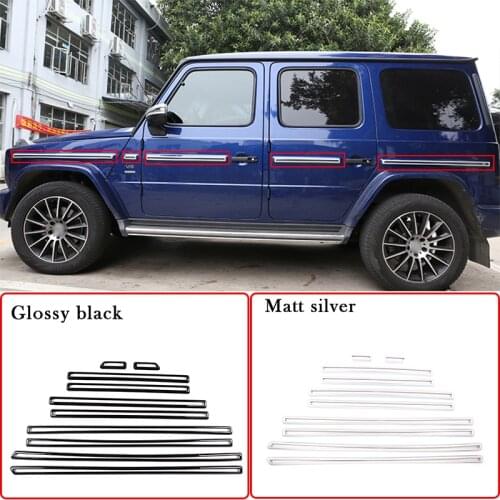 10 Pcs/Set For Mercedes Benz G Class W463 2019-2020 ABS Car Side Door Body Molding Strips Cover Trim Car Exterior Accessories
