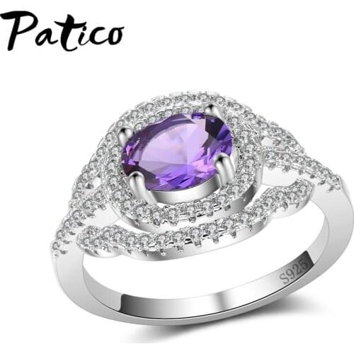 New Fashion Women Wedding Jewelry Clear CubicZirconia Ring 925 Sterling Silver Fashion Jewelry Present For Birthday Party