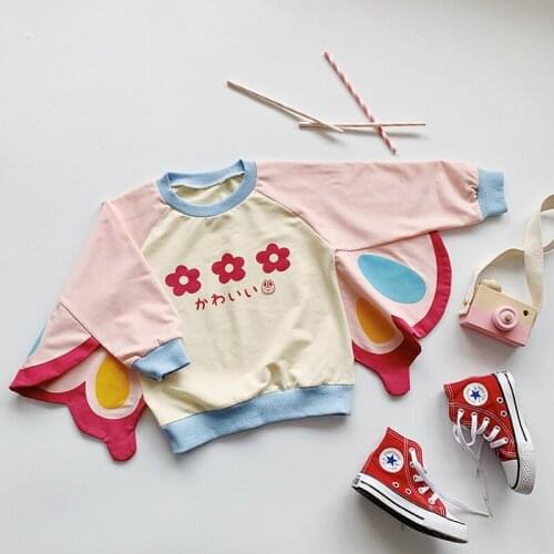 2020 Autumn Casual Solid Clothes Cartoon Sweatshirt For Girls High Quality Fashion Sweatshirt For Children