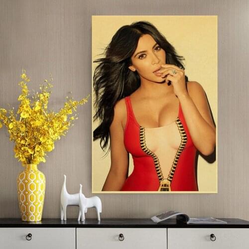 Kim Kardashian Retro Poster Wall Art Stickers Wall Decor For Home Room Cafe Bar painting