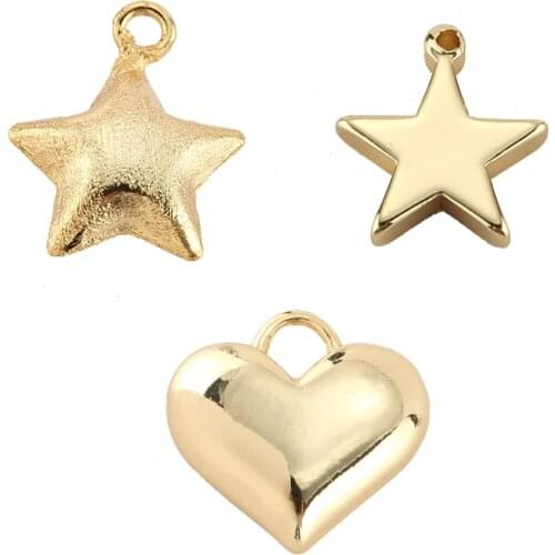 Charm Charms for Jewelry Making Supplies Star Five-pointed Star Pendant Diy Earring Bracelet Necklace Copper Accessories