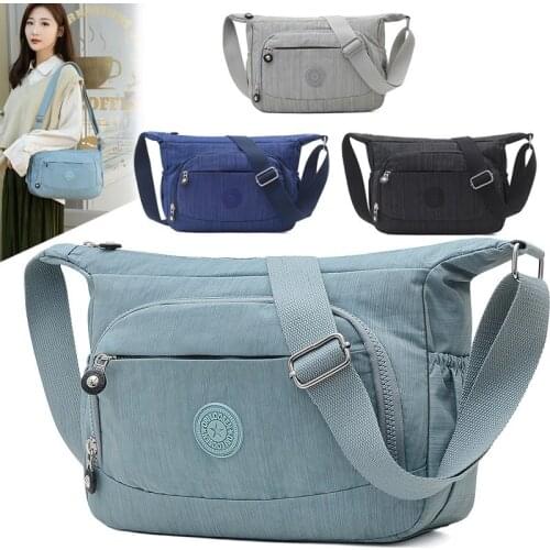 2021 Fashion Women Shoulder Messenger Bag Nylon Oxford Lightweight Waterproof Zipper Package Large Capacity Travel Crossbody Bag