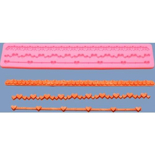 Three Love Zipper Sugar Silicone Mold Chocolate Cake Decorative Edge Baking Appliance