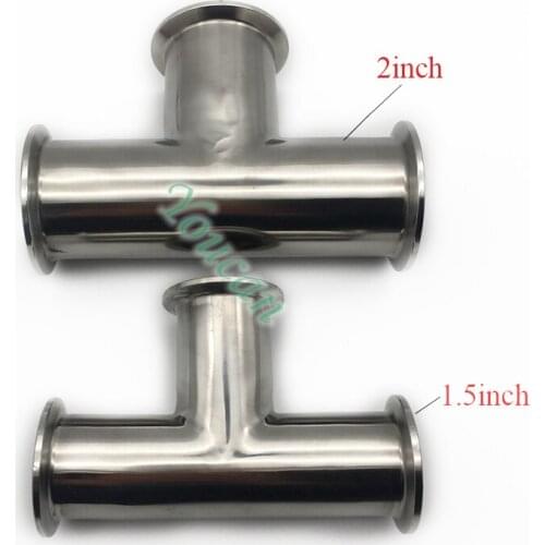 OD19mm-102mm (3/4"-4")Stainless Steel SS304 Sanitary 3 Way Tri Clamp Tee Ferrule 1.5” 2” 3” 4”OD50.5-119MM Fit 1.5"-4" Tri Clamp