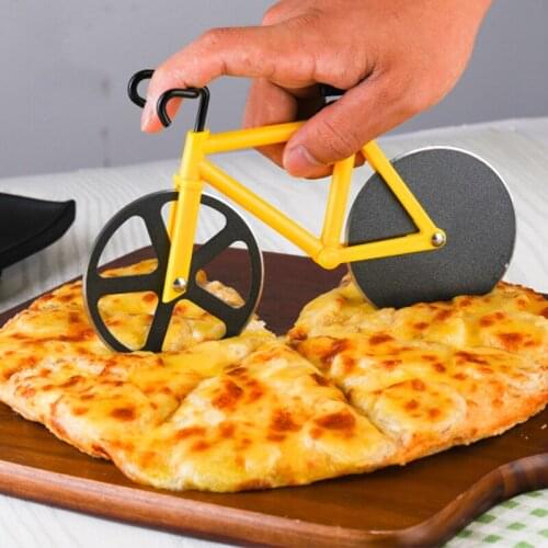 Stainless Steel Bicycle Pizza Grater Cutting Pizza Cutter Wheel with Holder Professional Kitchen Aid FP8