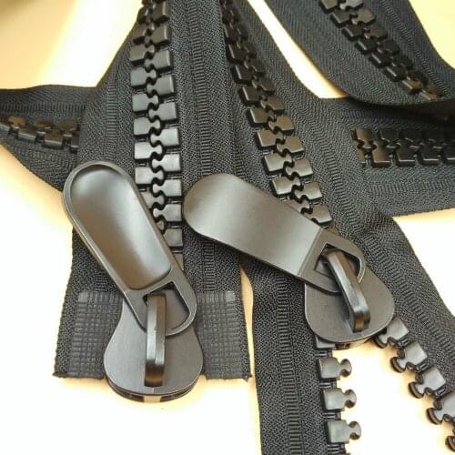 High quality new 15# 120cm 2pcs big size double sliders resin zipper sewing diy clothes jacket garment accessories