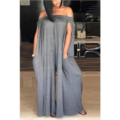 2021 Summer Casual Jumpsuits Loose Plus Size Women Cotton Solid One Shoulder Tube Top Sleeveless Cotton Sexy Streetwear Rompers