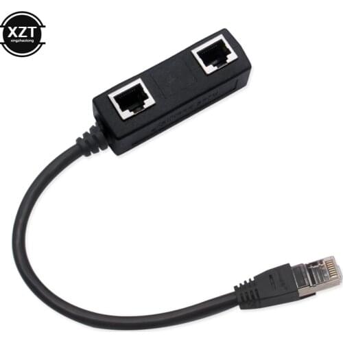 1Pcs RJ45 1 Male to 2 Female Ports Ethernet Network Plug Cable Splitter Extension Adapter Male to Female Connector for Routers H