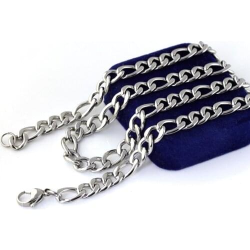 10pcs lot of Stainless Steel 1:3 NK Figaro Chain Necklace for Mens Jewelry 7mm 24'' on sale