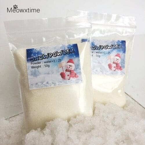 100g/bag Mer Christmas Gift Make Your Own Decoration DIY Snowflake Powder Man-made Magic Home Decor Artificial Snow Powder Scene
