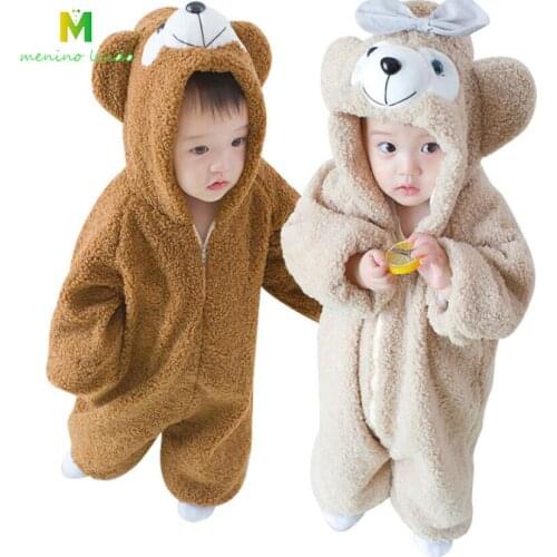 2019 Infant Romper Baby Boys Girls Jumpsuit New born Bebe Clothing Hooded Toddler Baby Clothes Cute bear Romper Baby Costumes