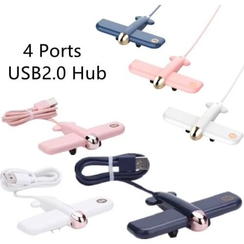 4ports Portable High Speed Computer Phones Useful USB Splitter Aircraft Shape Cable Adapter Hub USB 2.0 Hub