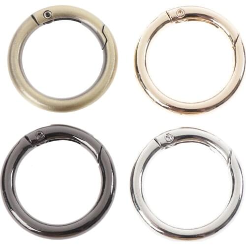 5PCS/Lot Round Ring Circle Spring Snap For DIY Keyring Hook Bag Buckle Handbag Purse