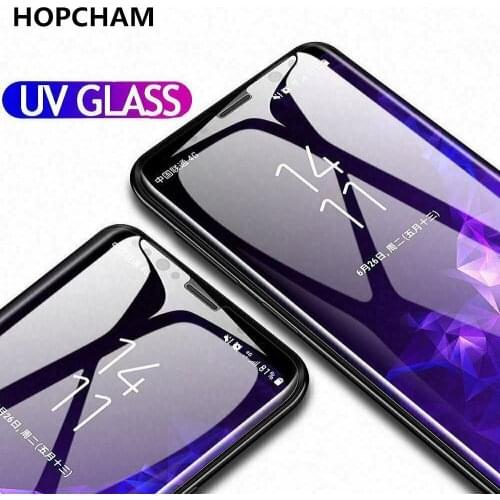 5D UV Liquid Curved Full Glue Tempered Glass For Samsung Galaxy S8 S9 Plus Note 8 9 Case Friendly Screen Protector Full Cover