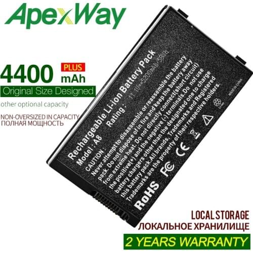 11.1V4400mAh Battery For Asus 15G10N345800 90-NF51B1000 A8 A32-A8 A8000 F8P Pro80E Z99Dc Z99E Pro80F A8A F8Sa Pro80Jc Z99J