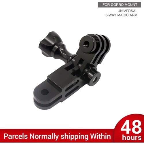 Aluminum 3-Way Magic Arm Mount Adapter for GoPro Hero 9 8 7 6 5 4 Session Yi 4K Sjcam Eken Go Pro Sport Camera Accessories