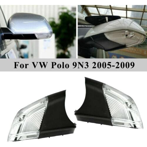 Car Rearview Side Mirror LED Turn Signal Lights Reversing Indicator Lamp For Volkswagen VW Polo 9N3 05-09 #1Z0949101C,1Z0949102C