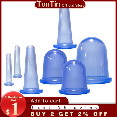 7pcs/set Jar for Massage Body Cups Silicone Vacuum Cupping Ventosas vacuum bank Weight massage Cupping Apparatus vacuum cans
