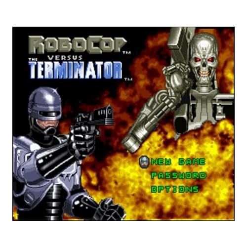 Robocop Versus The Terminator NTSC Version 16 Bit 46 Pin Big Gray Game Card For USA Game Players