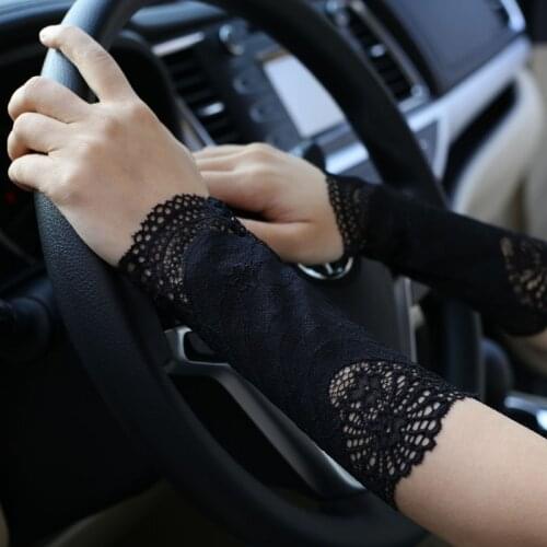 Summer Womens Lace Sunscreen Wristband Thin Section High Elasticity Breathable Fake Sleeves Cover Scar Tattoo Handguards