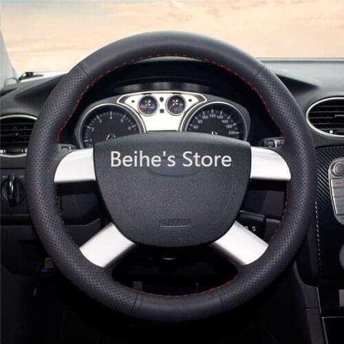 Car Steering Wheel Cover Hand-stitc​h on Wrap Cover Car interior decoration For Ford Kuga 2008-2011 Focus 2 2005-2011