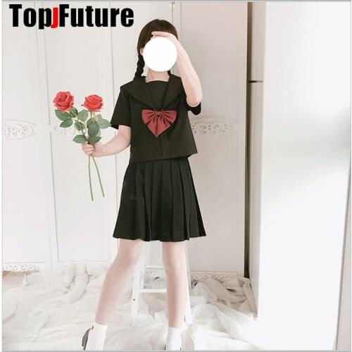 BLACK Orthodox college style Japanese student school uniform JK Uniform suit cosplay orthodox sailor suit class suit