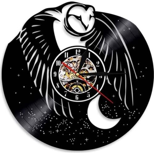 Baby Owl Vinyl Record Wall Clock Beatiful Bird Wall Art Owl Decorative Modern Wall Clock Night Owl Artwork Home Decor Gift