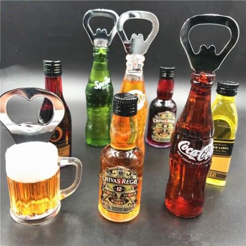 Soda Coke Sprite Beer Bottle Refrigerator Sticker Creative Bottle Opener Magnet Wine Screwdriver Multifunctional Sticker