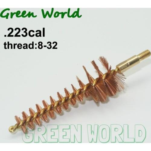 Green World 3pcs/lot .223cal Bronze Brush with Brass Holder & Core,Gun Clean Brush ,Blister Package,Thread 8-32