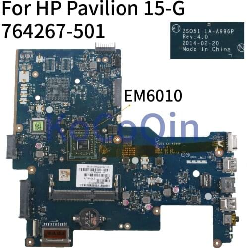 KoCoQin Laptop motherboard For HP Pavilion 15-G 255 G3 Mainboard ZS051 LA-A996P 761532-001 761532-501 763768-001 EM6010