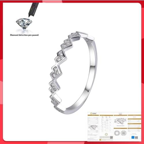 Moissanite Ring High Quality 100% S925 Sterling Classic Silver Wedding Anniversary D Color VVS1 Heart Ring Woman Gift
