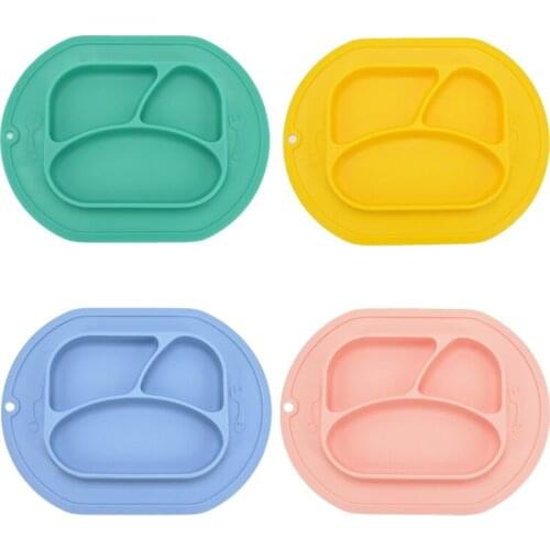 Baby Feeding Set Food Grade Waterproof Silicone Baby Plate Non-silp Child Dinnerware Set Baby Food Plate Dishes Tableware
