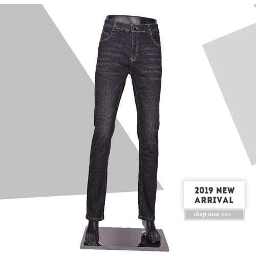Xu Rui 2019 New Mens Fashion Jeans Business Casual Stretch Slim Jeans Classic Trousers Denim Pants Male Black Large Size