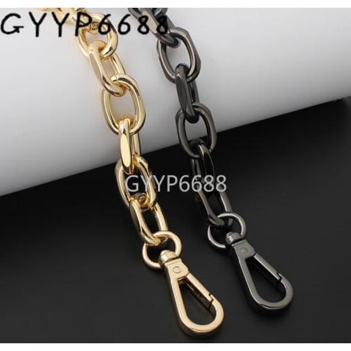 New arrive chains aluminum material chains 4.5*16*25mm with small round shape snap hooks for luxury bag purse hardware