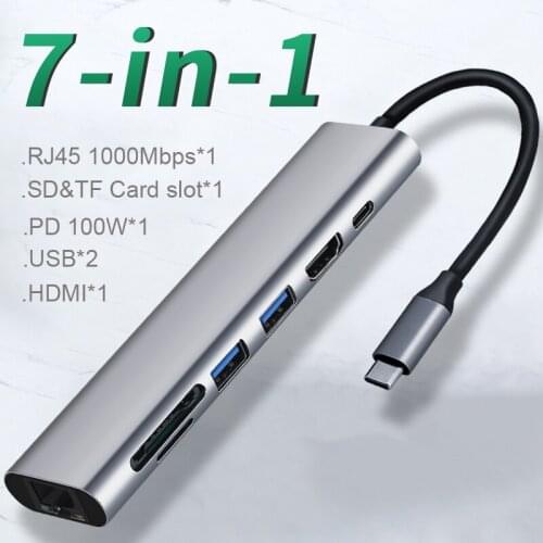 OFCCOM USB HUB C HUB HDMI Adapter USB C to Gigabit Ethernet Dock for MacBook Pro Accessories USB-C Type C 3.1 Splitter USB C HU