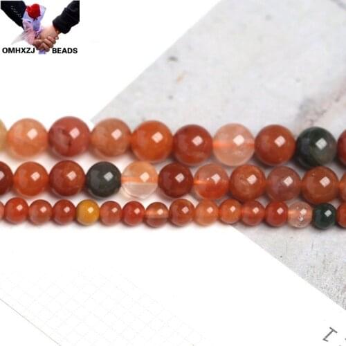 OMH Wholesale JD153 4 6 8 10mm Jewelry DIY Making Bracelet Necklace Natural AAA Red Fortune Crystal Loose Spacer Round Beads