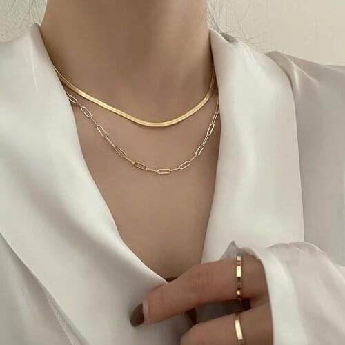 Necklace for Women 2021 New Ins Cold Wind Double Necklace Design Simple and Stainless Steel Necklace Versatile Necklace