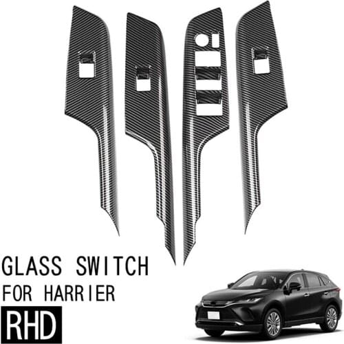 Car Window Glass Lift Panel Glass Window Lift Switch Decorative Cover for Toyota Harrier 2020 Hand Drive