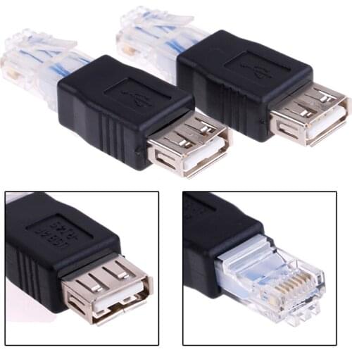 1Pc Ethernet RJ45 male to USB female connector converter adapter