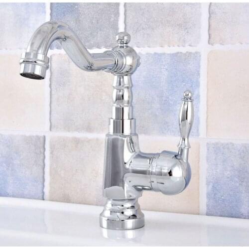 Polished Chrome Brass Bathroom Faucet Vessel Basin faucet Sink Faucets Mixer Taps Cold Hot Water tap
