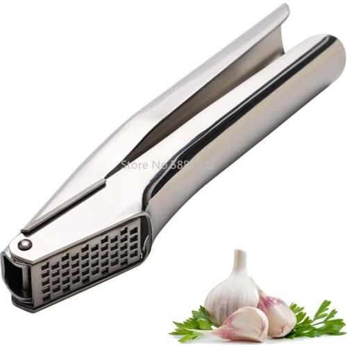 Garlic Press, 304 Stainless Steel Garlic Crusher, Rust Proof, Heavy Duty Garlic Mincer With Square Hole, Kitchen Tools