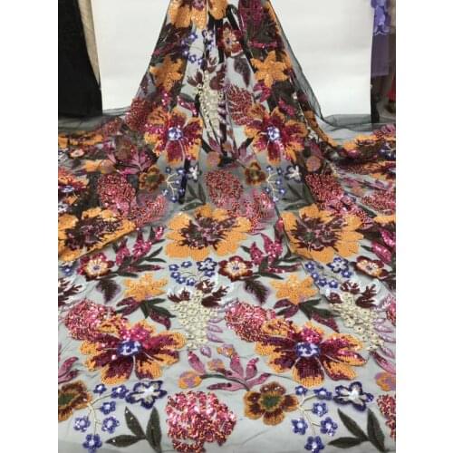 On sale french net lace fabric ZH-98516 for bridal dress embroidered tulle lace fabric