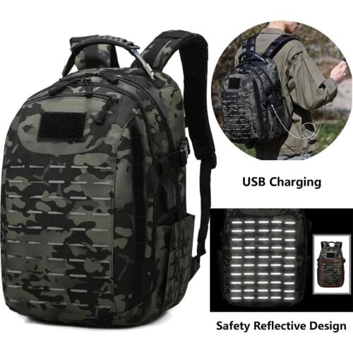 40L Large Capacity Man Army Tactical Backpacks Military Assault Bags Outdoor Laser Cutting Pack For Trekking Camping Hunting Bag