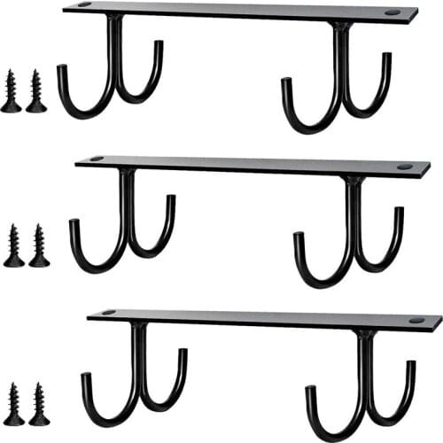 Under Cabinet Mug Rack, Mug Organizer Rack Cup Holder Under Shelf 12 Hanging Hooks Rack 3 Pack