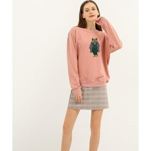 Japanese Print Frog Hoodie Harajuku Graphic Oversized Sweatshirt Plus Size Crewneck Cotton Hoodies Women Best Friend Sweatshirts