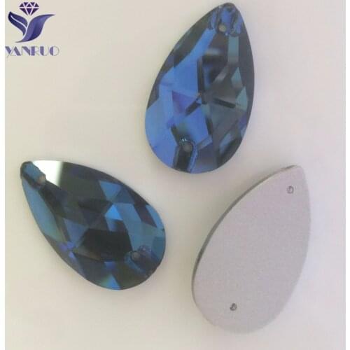 YANRUO Montana 3230 Drop Crystal AB Rhinestones Sew Teardrop Crystals Glass Stones Sew on Rhinestone