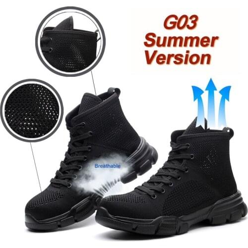 Safety Shoes Breathable Anti-slip Rubber Sole Light Labor Protection Shoes Steel Bag Head Anti-smash Anti-stab Work Shoes SH