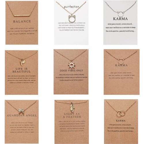Women Fashion Pendant Necklace Jewelry Cat Ear Angel Wings Bird Animal Circle Geometric Charm Clavicle Chains Collar