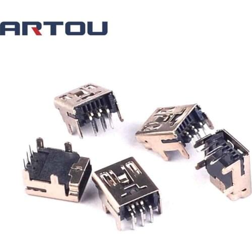 20PCS Mini USB Connector DIP Type MINI 5 PIN Socket 90 Socket