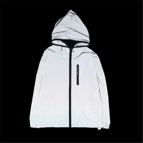 2020 New Mens and Womens Jacket 3 m Reflective Jacket Night Glowing Coat Windbreaker Hooded Loose Jackets Large Size S-5xl 914